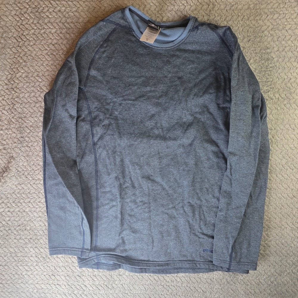 Patagonia Capilene Performance Baselayer Shirt Mens Medium Blue Heather Long Slv
